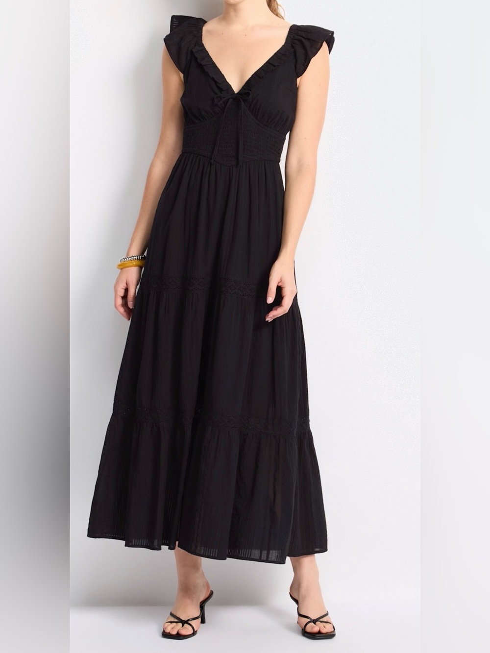 Ruffle sleeve tiered maxi dress - Dizzy Lizzy